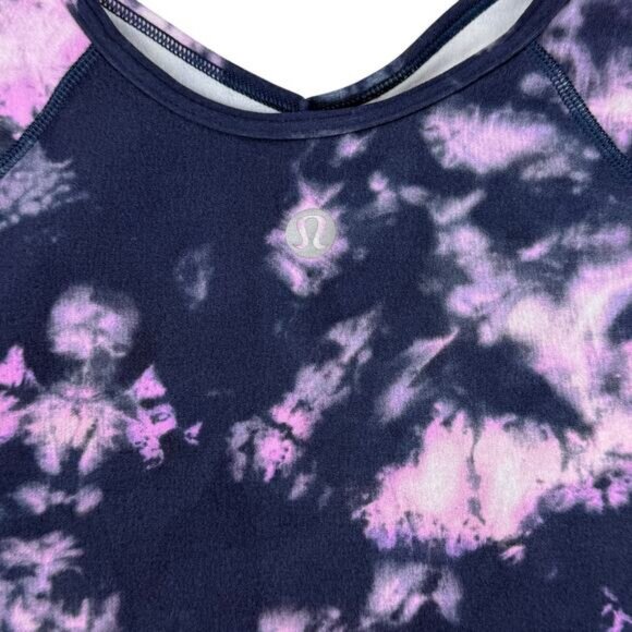 Lululemon Align T-Shirt In Circulate Tie Dye Mineral Blue Multi Size 8 - Picture 6 of 6